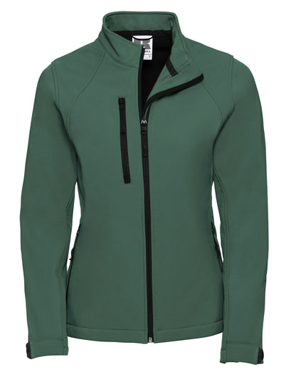 Russell Collection Russell Ladies Softshell Jacket 140F - Bottle Green - Customisable Softshell Jacket