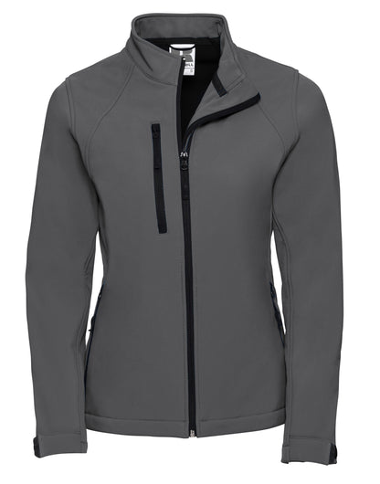 Russell Collection Russell Ladies Softshell Jacket 140F - Titanium - Customisable Softshell Jacket