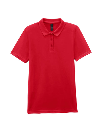 Gildan Sstyle Ladies Double Pique Polo 64800L - Red - Customisable Polos