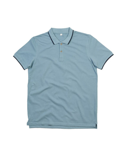 Mantis The Mens Tipped Polo M191 - Light Denim Navy - Customisable Polos