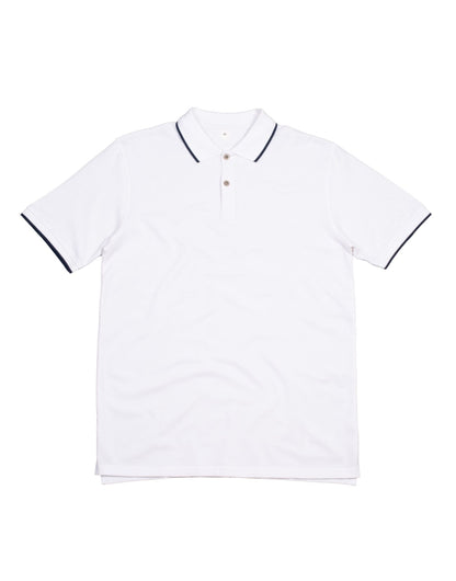 Mantis The Mens Tipped Polo M191 - White Navy - Customisable Polos