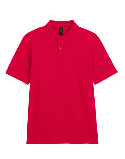 Gildan Softstyle Adult Double Pique Polo 64800 - Red - Customisable Polos