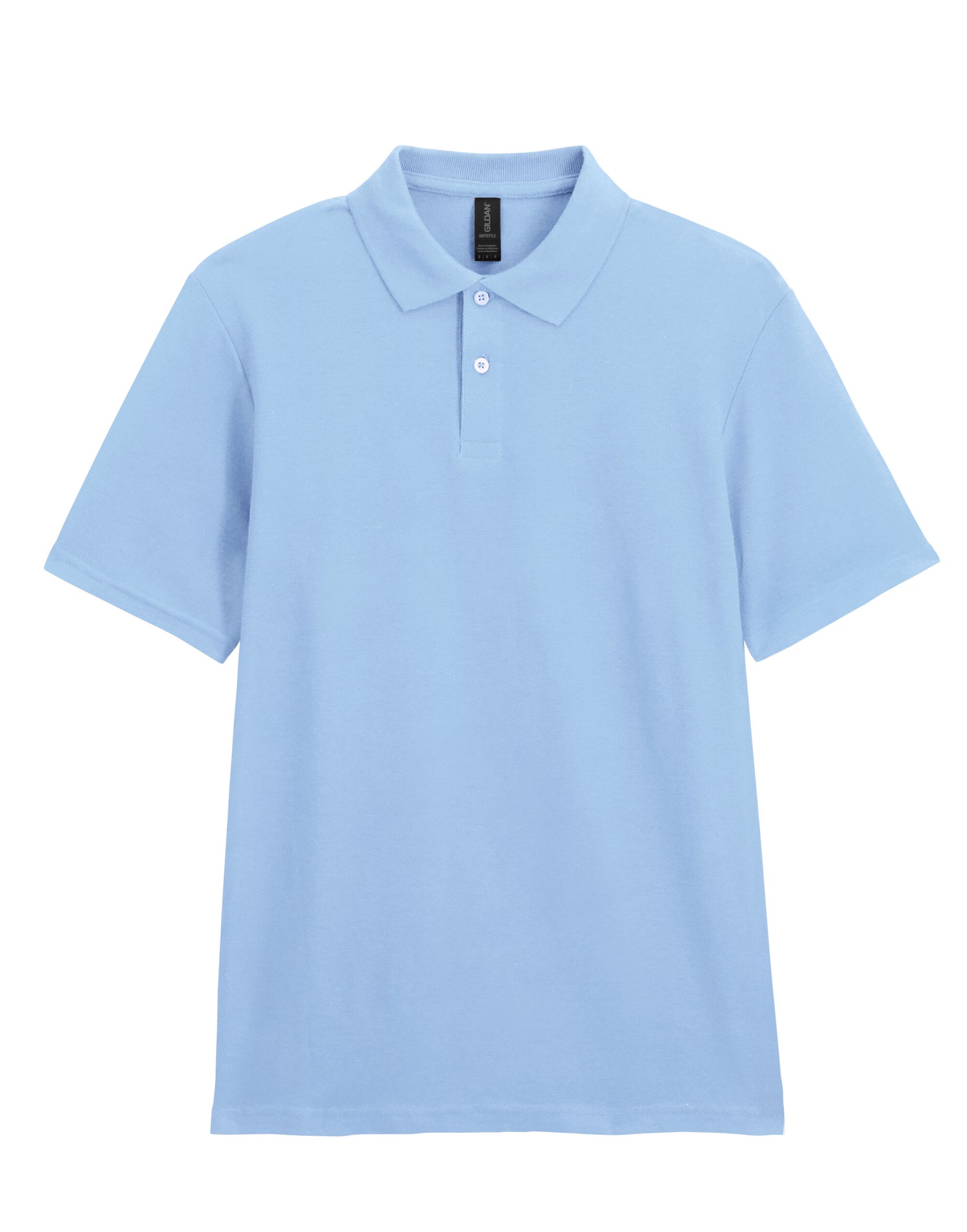 Gildan Softstyle Adult Double Pique Polo 64800 - Light Blue - Customisable Polos