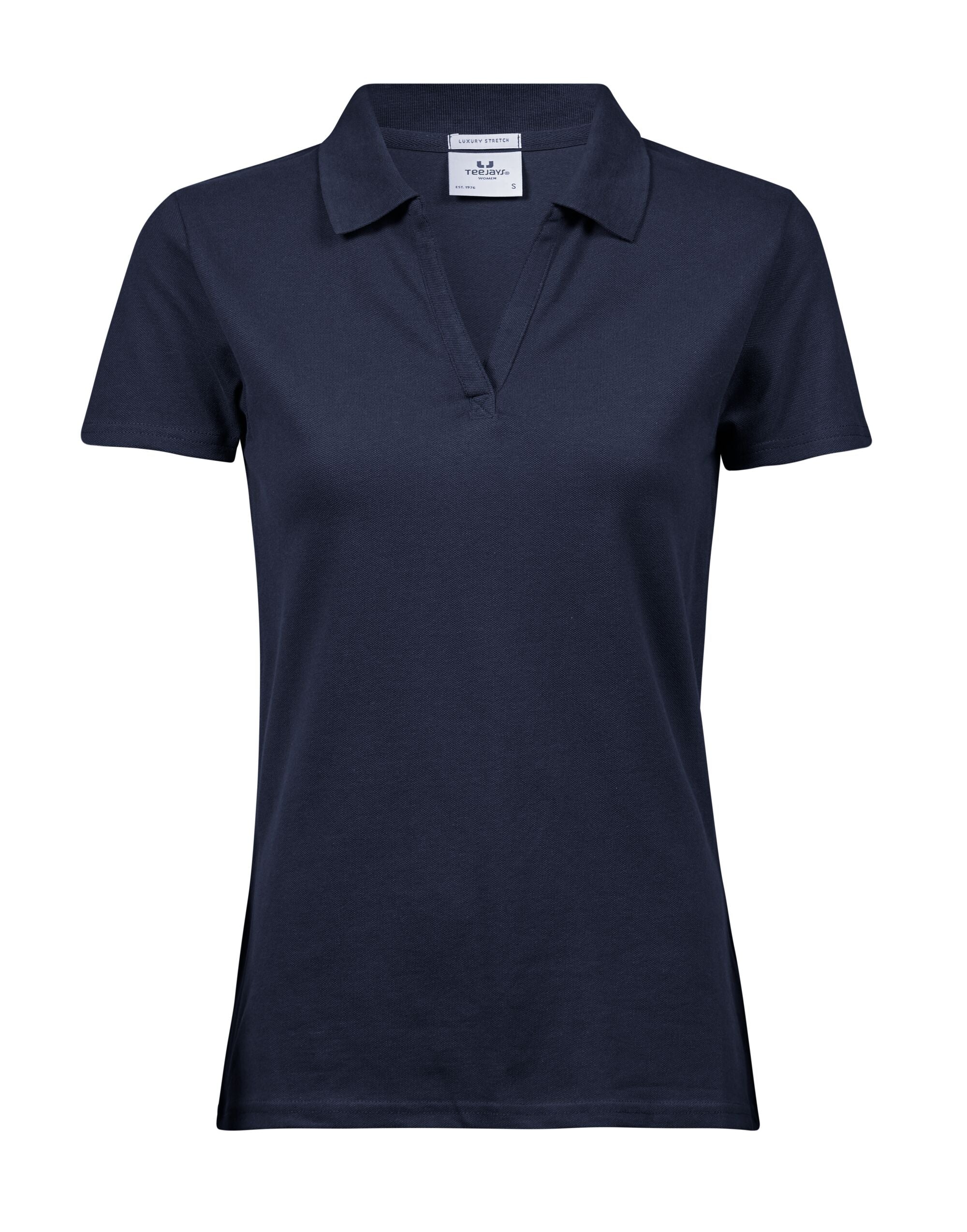 Tee Jays Womens Luxury Stretch V Polo TJ1409 - Navy - Customisable Polos