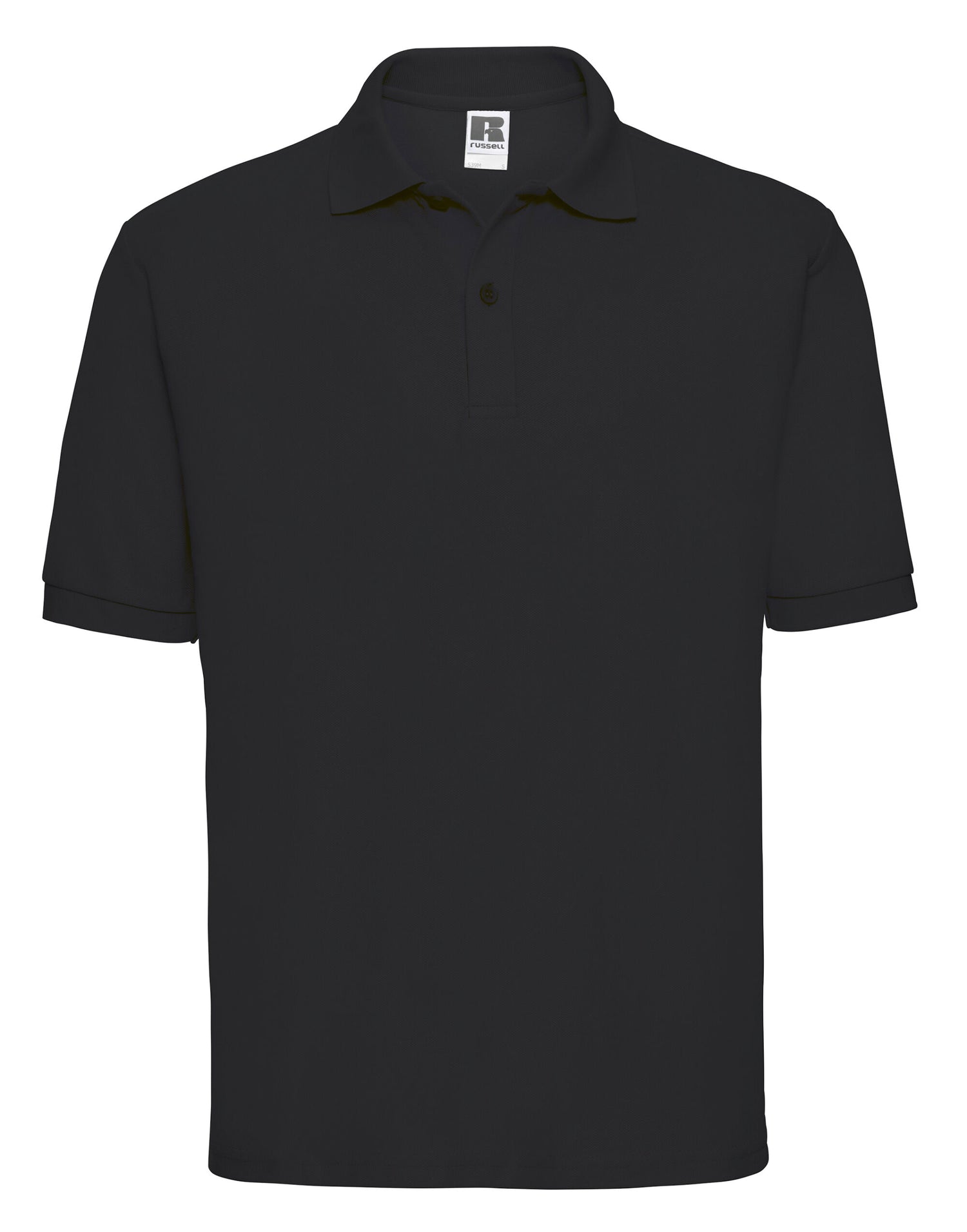 Russell Collection Russell Mens Classic Polycotton Polo 539M - Black - Customisable Polos
