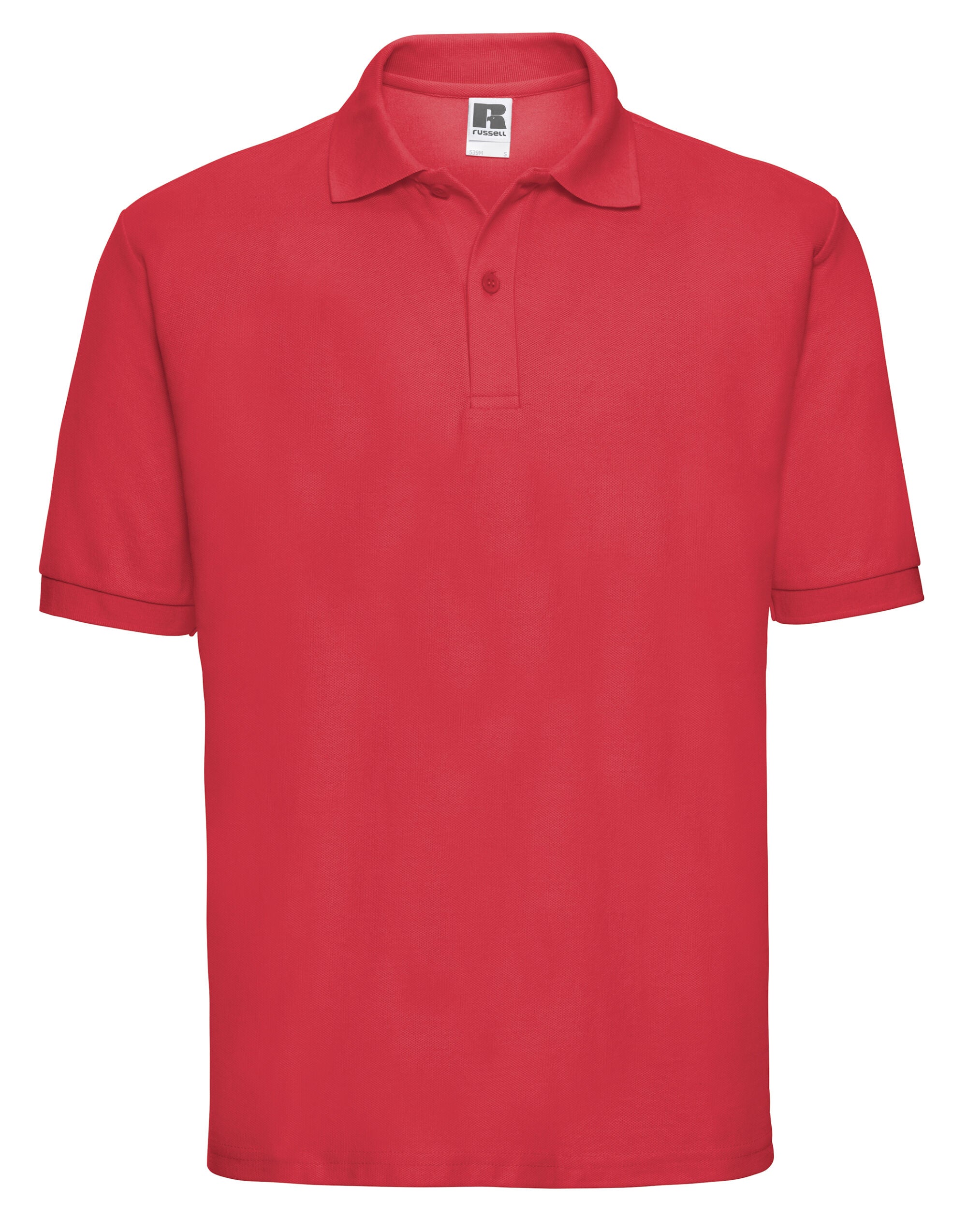 Russell Collection Russell Mens Classic Polycotton Polo 539M - Bright Red - Customisable Polos