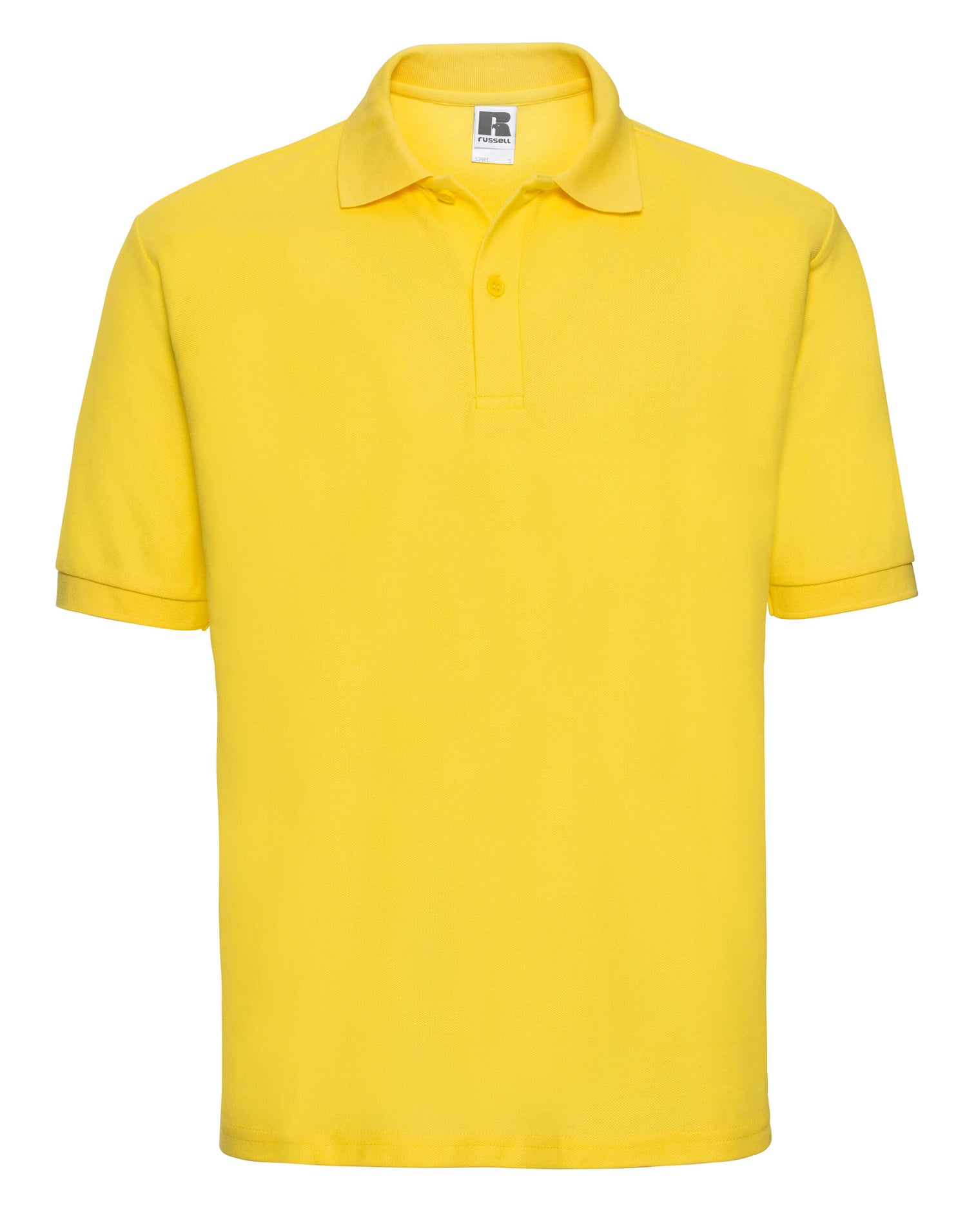 Russell Collection Russell Mens Classic Polycotton Polo 539M - Yellow - Customisable Polos