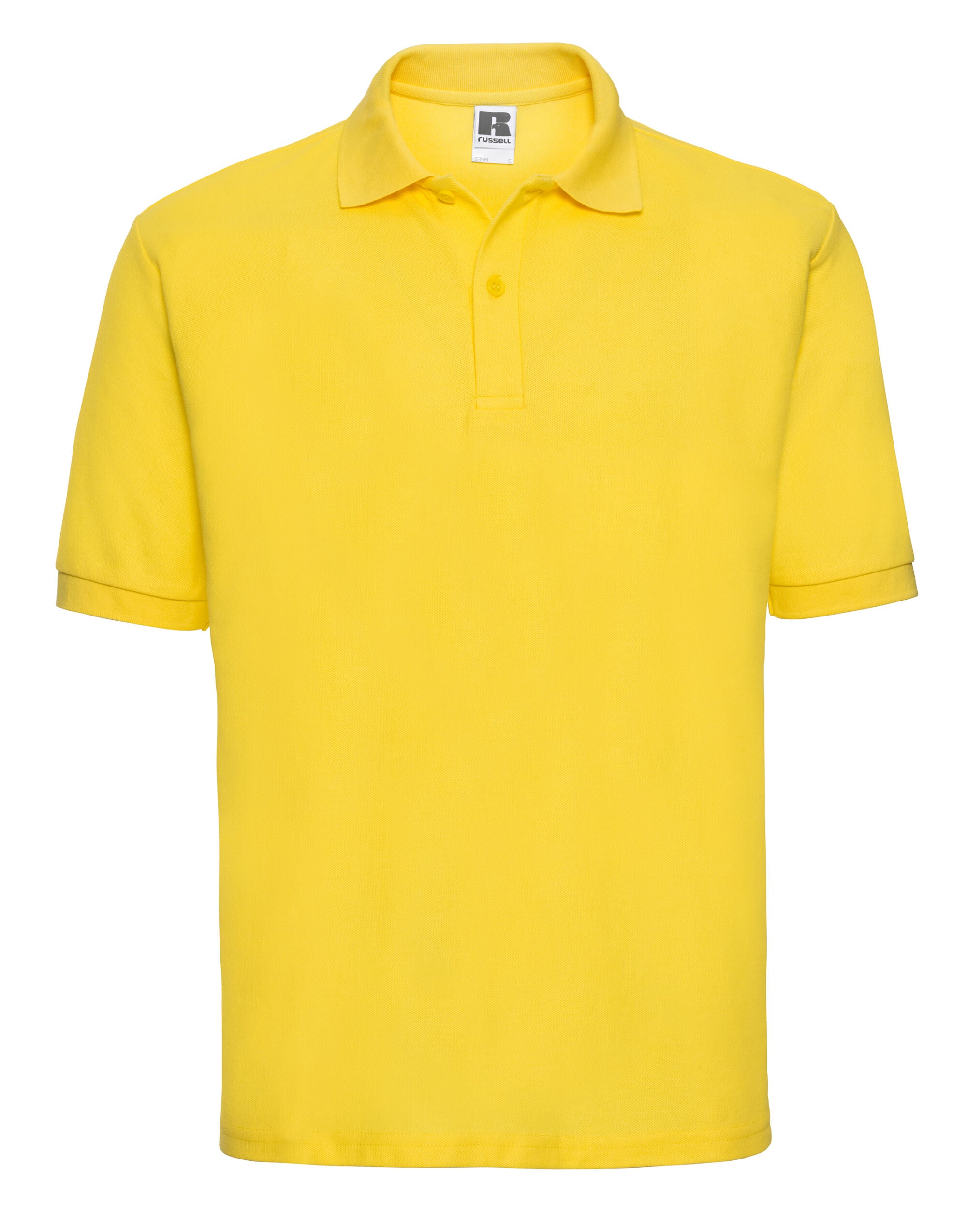 Russell Collection Russell Mens Classic Polycotton Polo 539M - Yellow - Customisable Polos