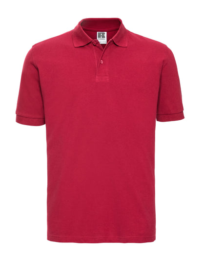 Russell Collection Russell Mens Classic Cotton Polo 569M - Classic Red - Customisable Polos