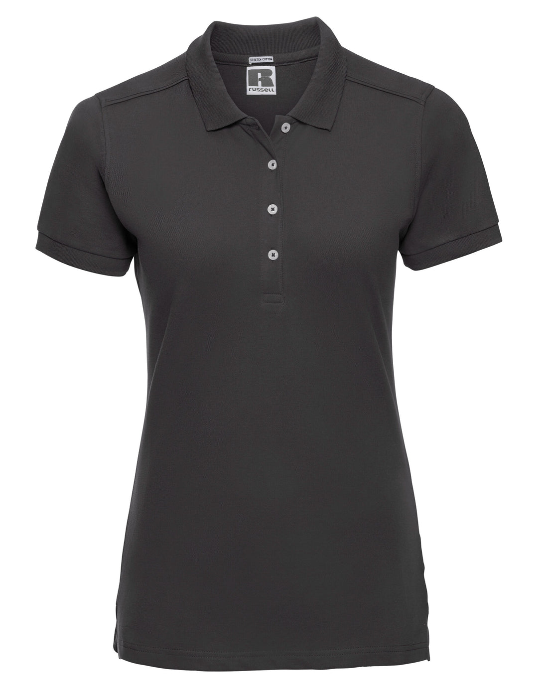 Russell Collection Russell Ladies Fitted Stretch Polo 566F - Black - Customisable Polos