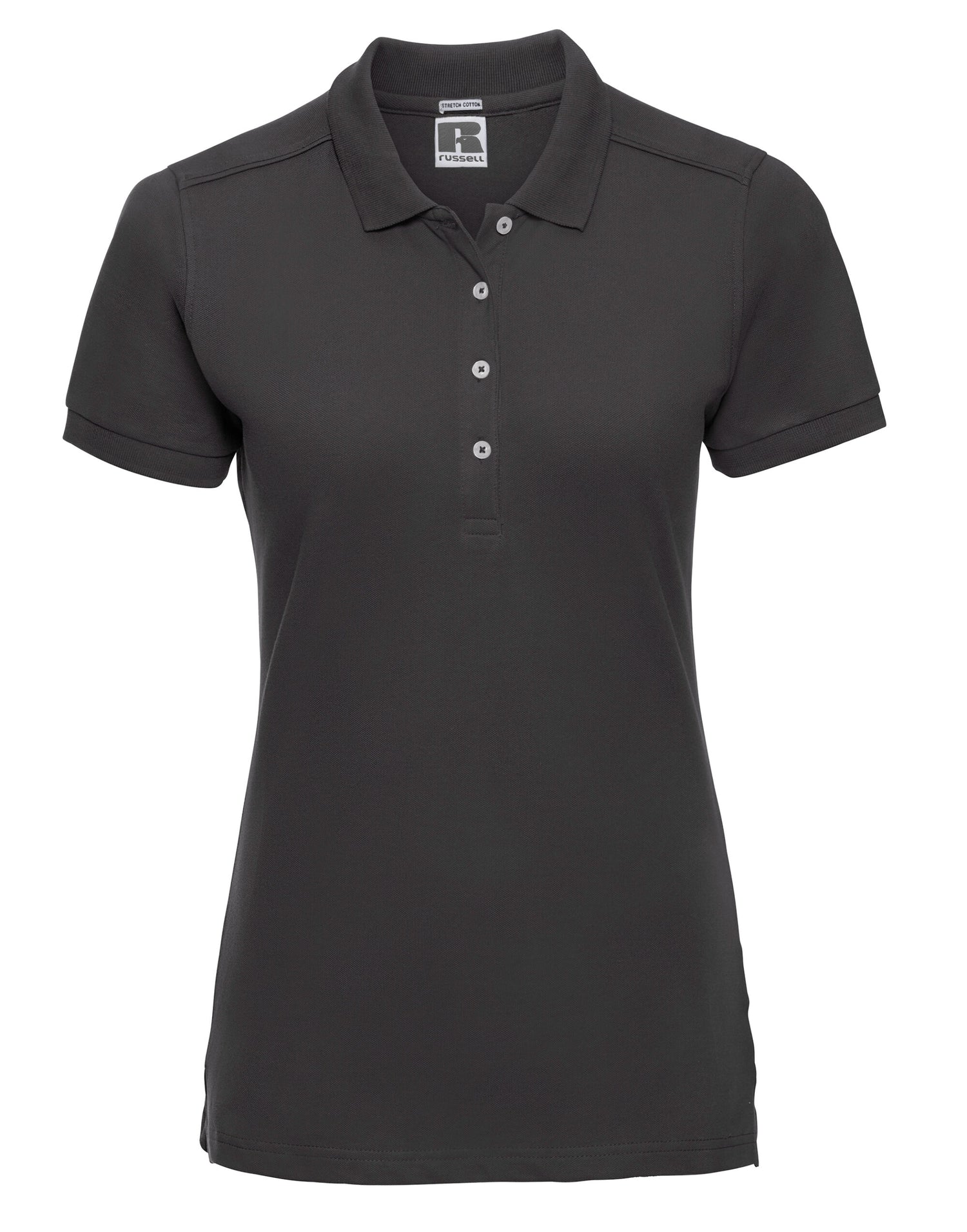Russell Collection Russell Ladies Fitted Stretch Polo 566F - Black - Customisable Polos