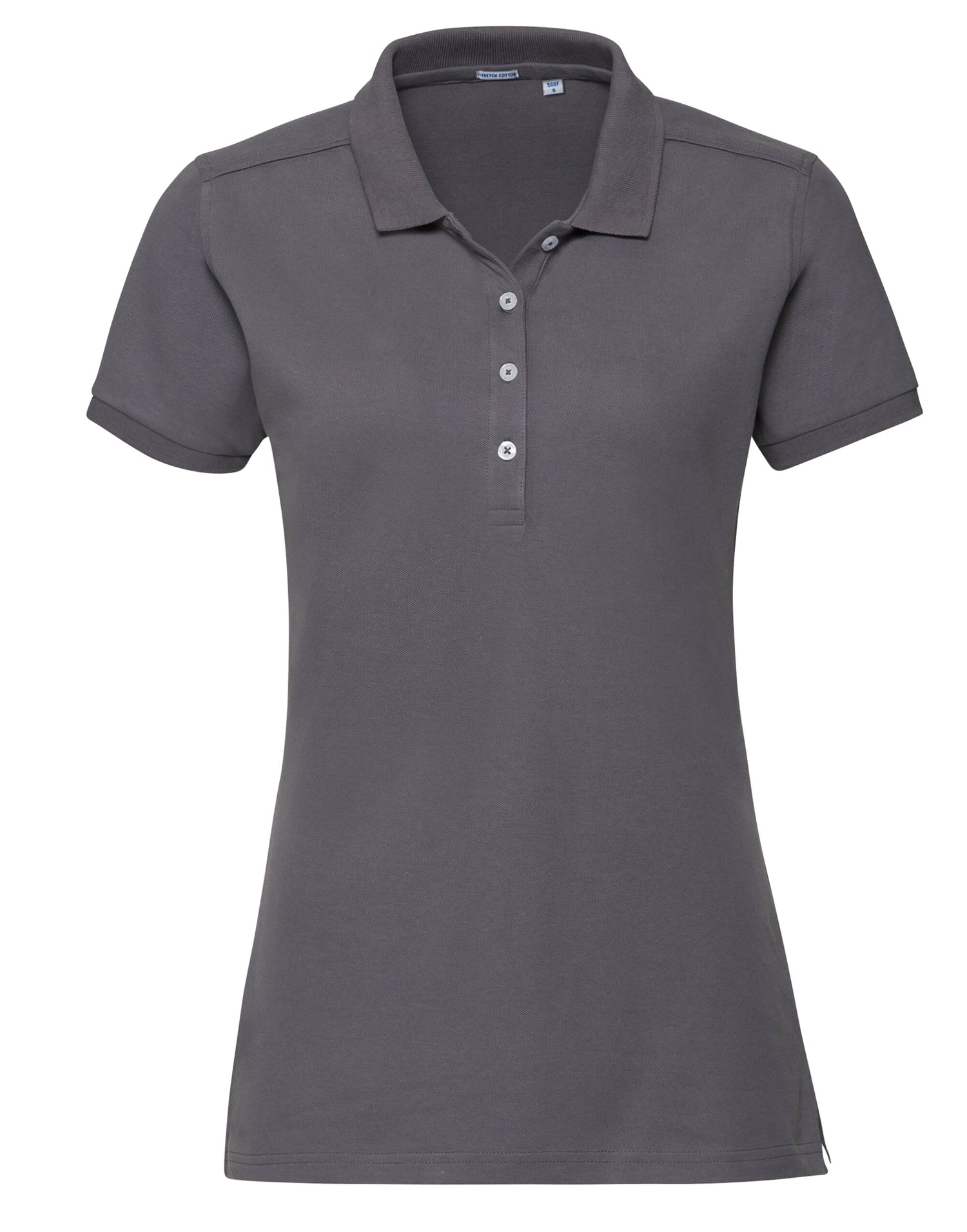 Russell Collection Russell Ladies Fitted Stretch Polo 566F - Convoy Grey - Customisable Polos