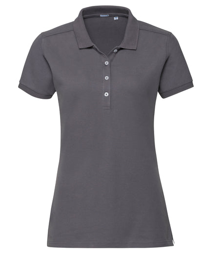 Russell Collection Russell Ladies Fitted Stretch Polo 566F - Convoy Grey - Customisable Polos