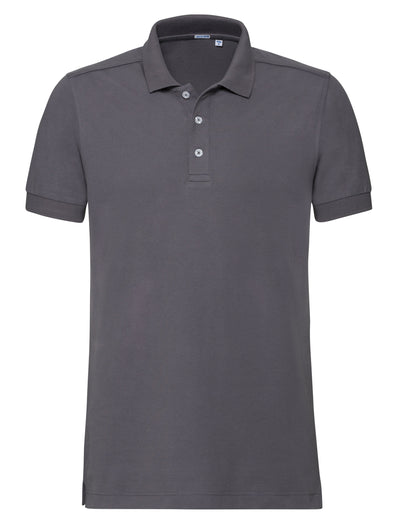 Russell Collection Russell Mens Fitted Stretch Polo 566M - Convoy Grey - Customisable Polos