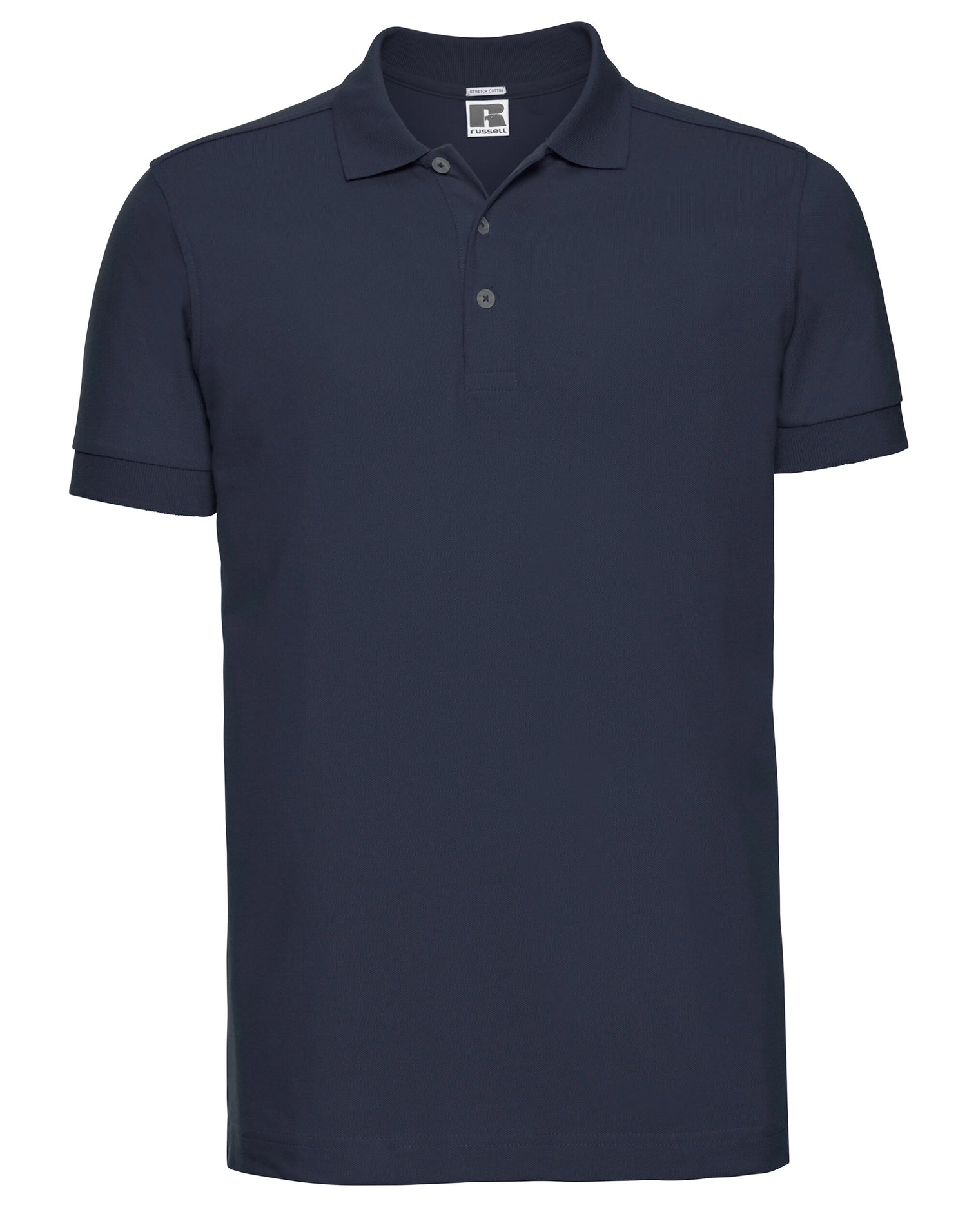 Russell Collection Russell Mens Fitted Stretch Polo 566M - French Navy - Customisable Polos
