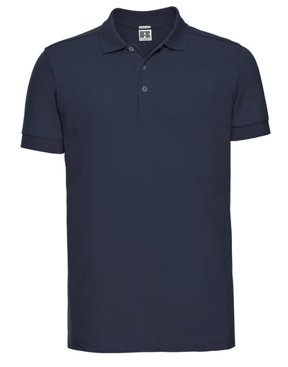 Russell Collection Russell Mens Fitted Stretch Polo 566M - French Navy - Customisable Polos