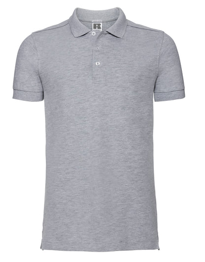Russell Collection Russell Mens Fitted Stretch Polo 566M - Light Oxford - Customisable Polos
