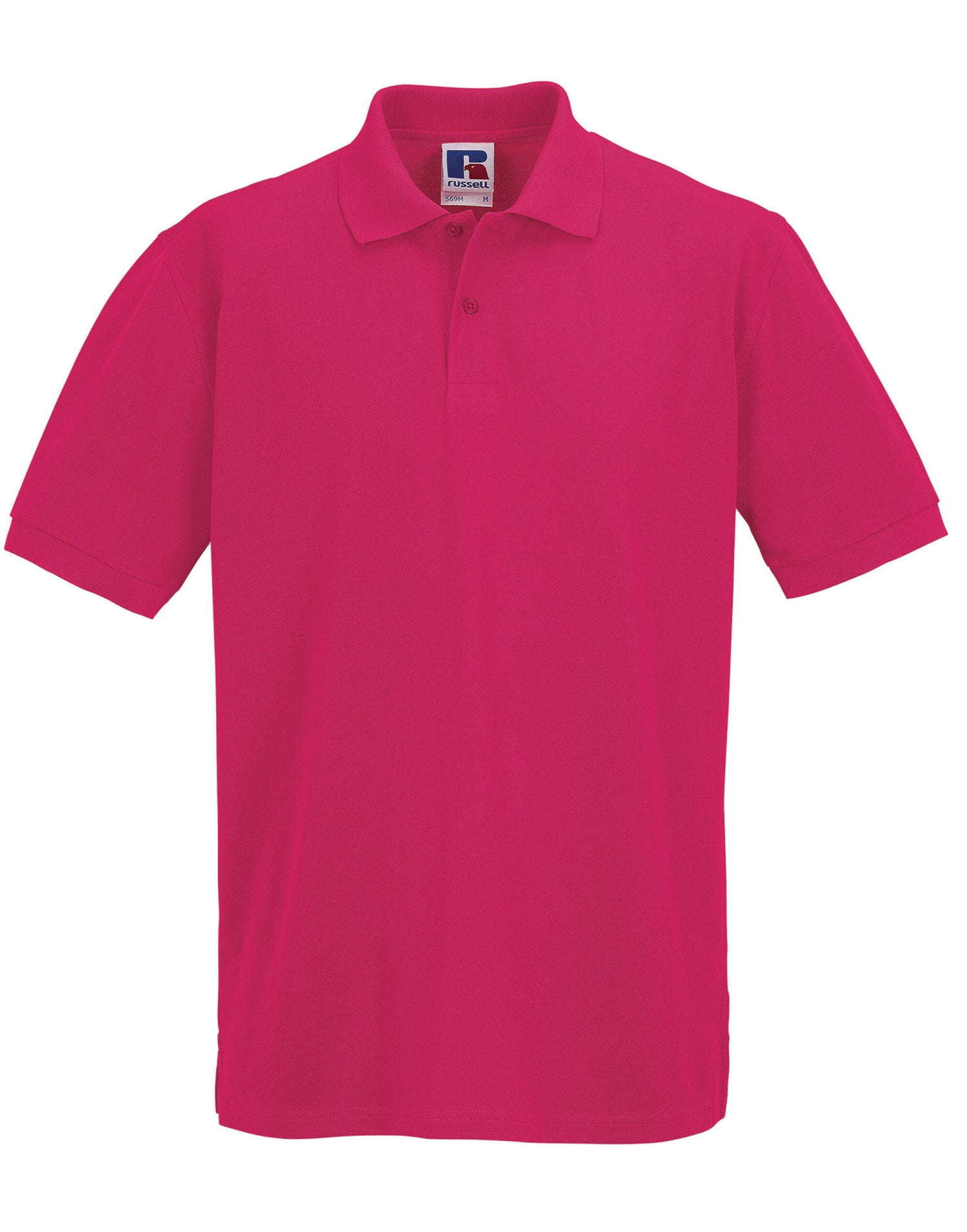 Russell Collection Russell Mens Classic Cotton Polo 569M - Fuchsia - Customisable Polos
