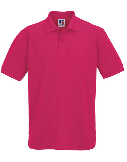 Russell Collection Russell Mens Classic Cotton Polo 569M - Fuchsia - Customisable Polos