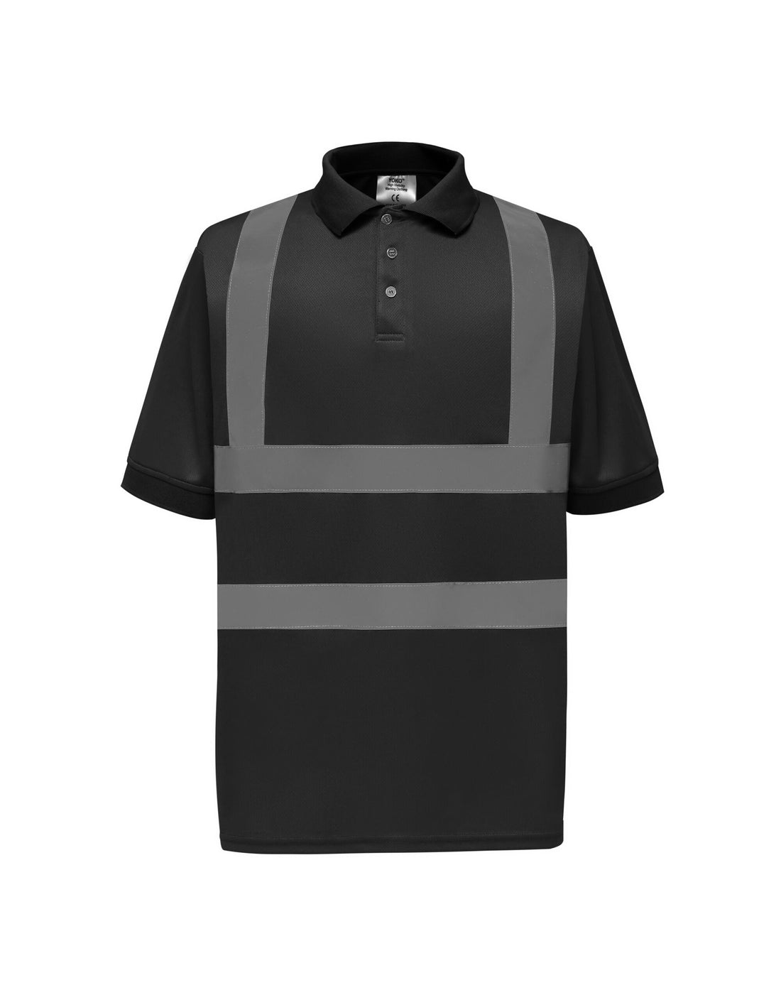 Yoko HV Short Sleeve Polo Shirt hvj210 - Black - Customisable Hi-Vis Polos