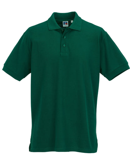 Russell Collection Russell Mens Ultimate Cotton Polo 577M - Bottle Green - Customisable Polos