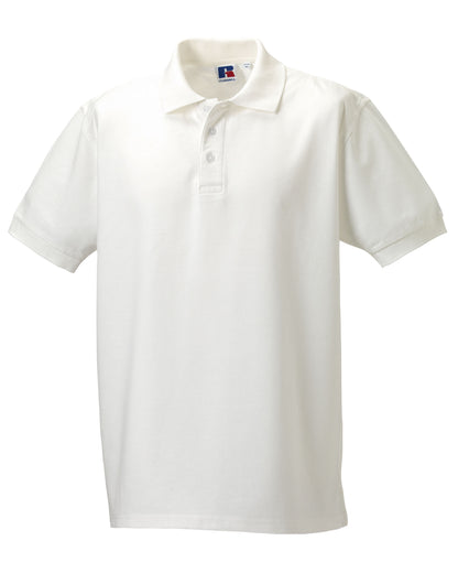 Russell Collection Russell Mens Ultimate Cotton Polo 577M - White - Customisable Polos