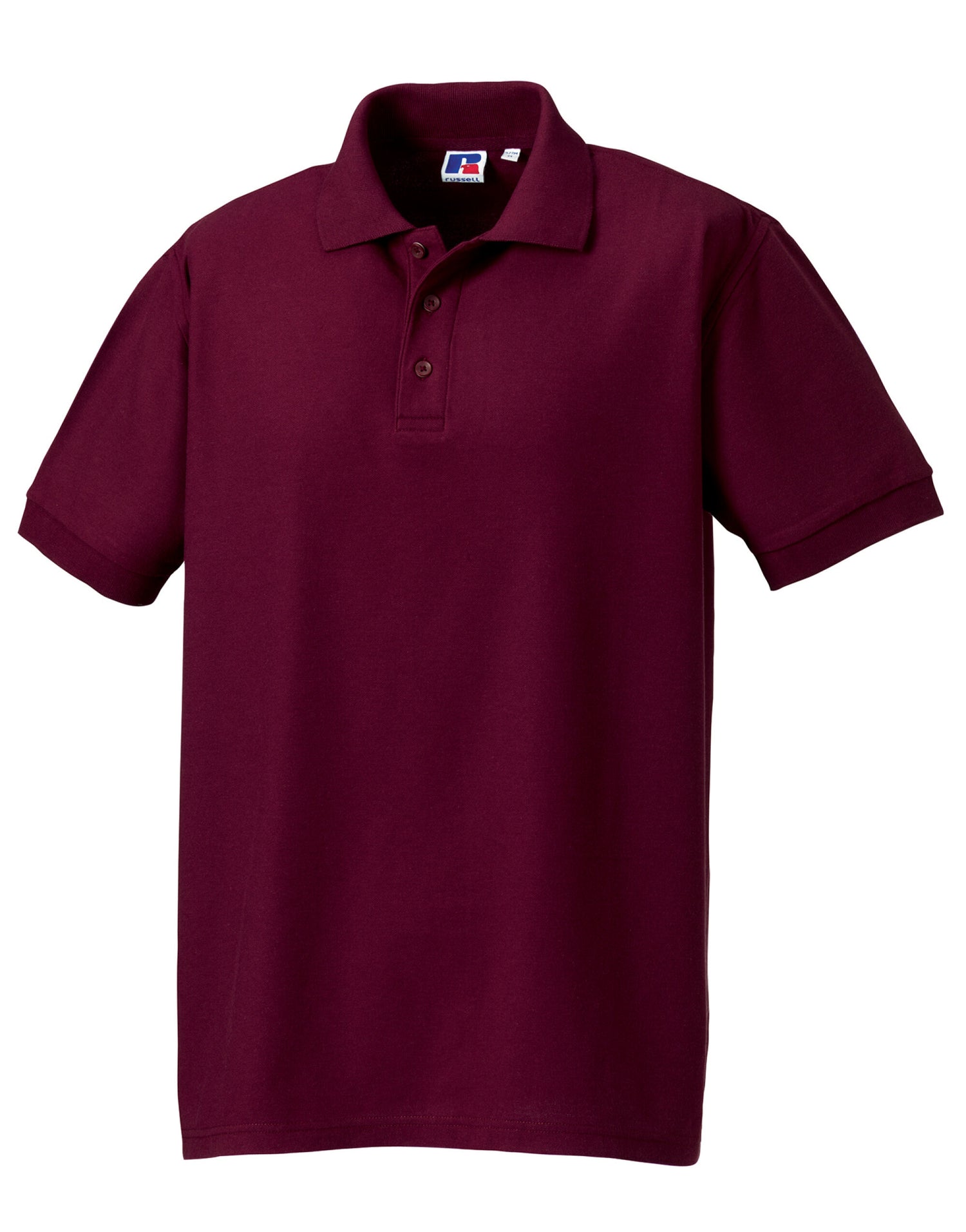 Russell Collection Russell Mens Ultimate Cotton Polo 577M - Burgundy - Customisable Polos
