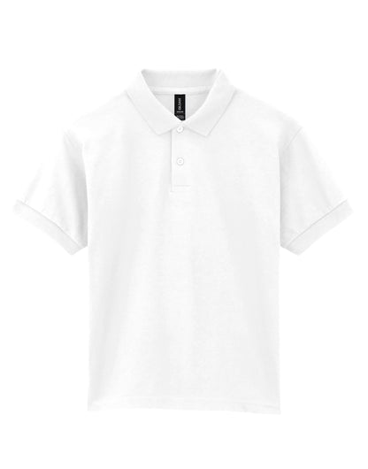 Gildan Dryblend Youth Jersey Polo 8800B - White - Customisable Polos