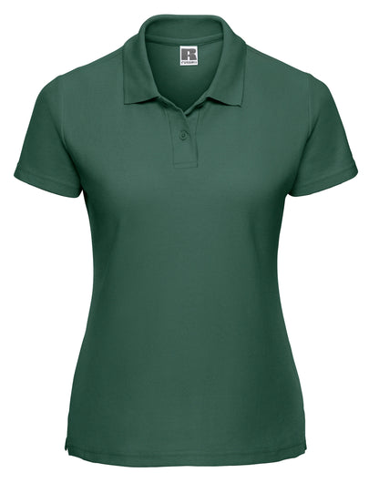 Russell Collection Russell Ladies Classic Polycotton Polo 539F - Bottle Green - Customisable Polos