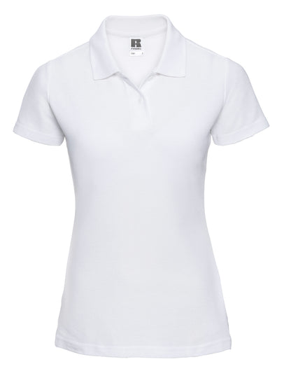 Russell Collection Russell Ladies Classic Polycotton Polo 539F - White - Customisable Polos