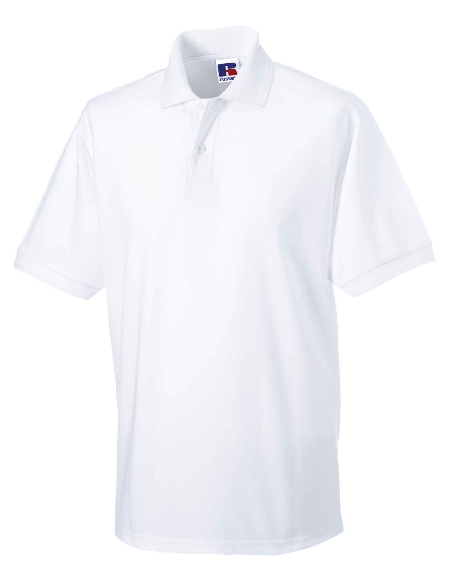 Russell Collection Russell Hardwearing Polycotton Polo 599M - White - Customisable Polos