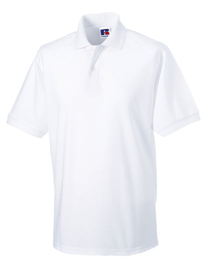Russell Collection Russell Hardwearing Polycotton Polo 599M - White - Customisable Polos