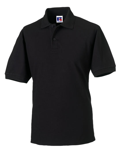 Russell Collection Russell Hardwearing Polycotton Polo 599M - Black - Customisable Polos