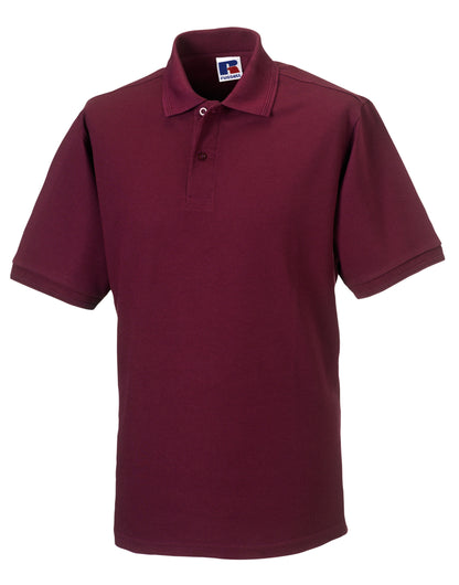 Russell Collection Russell Hardwearing Polycotton Polo 599M - Burgundy - Customisable Polos