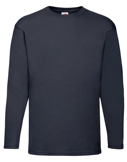 Fruit of the Loom Mens Valueweight Long Sleeve T 61038 - Deep Navy - Customisable T-Shirts