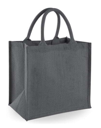 Westford Mill Jute Midi Tote w413 - Graphite Grey Graphite Grey O S - Customisable Bags