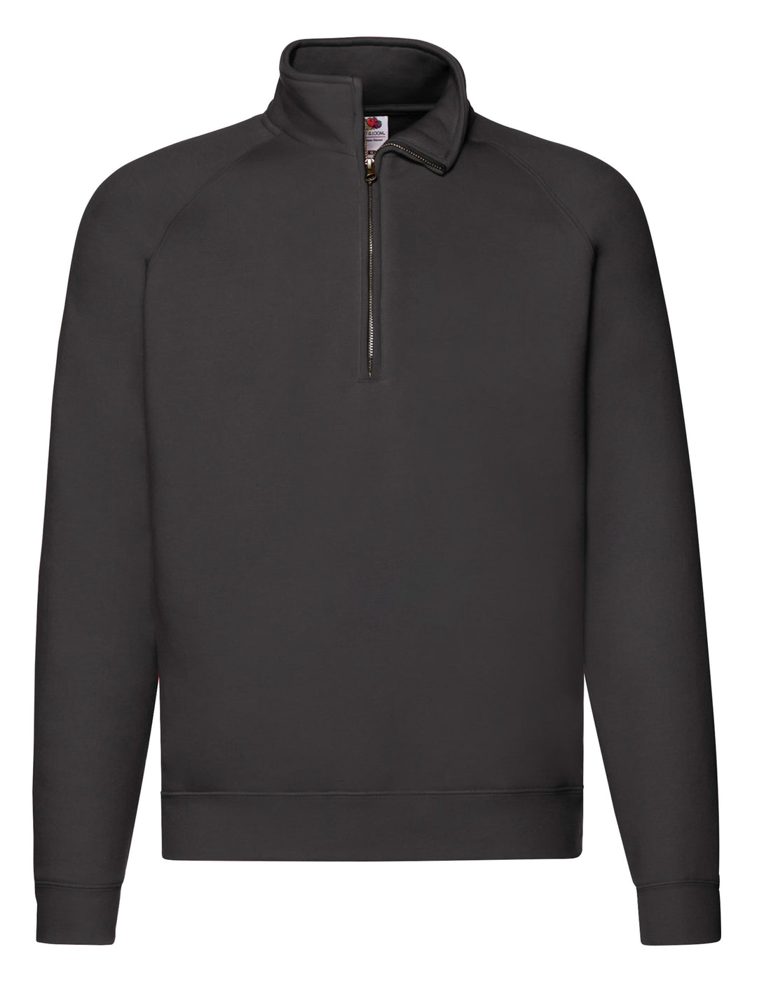 Fruit of the Loom Mens Premium Zip Neck Sweat 62032 - Black - Customisable Sweatshirts