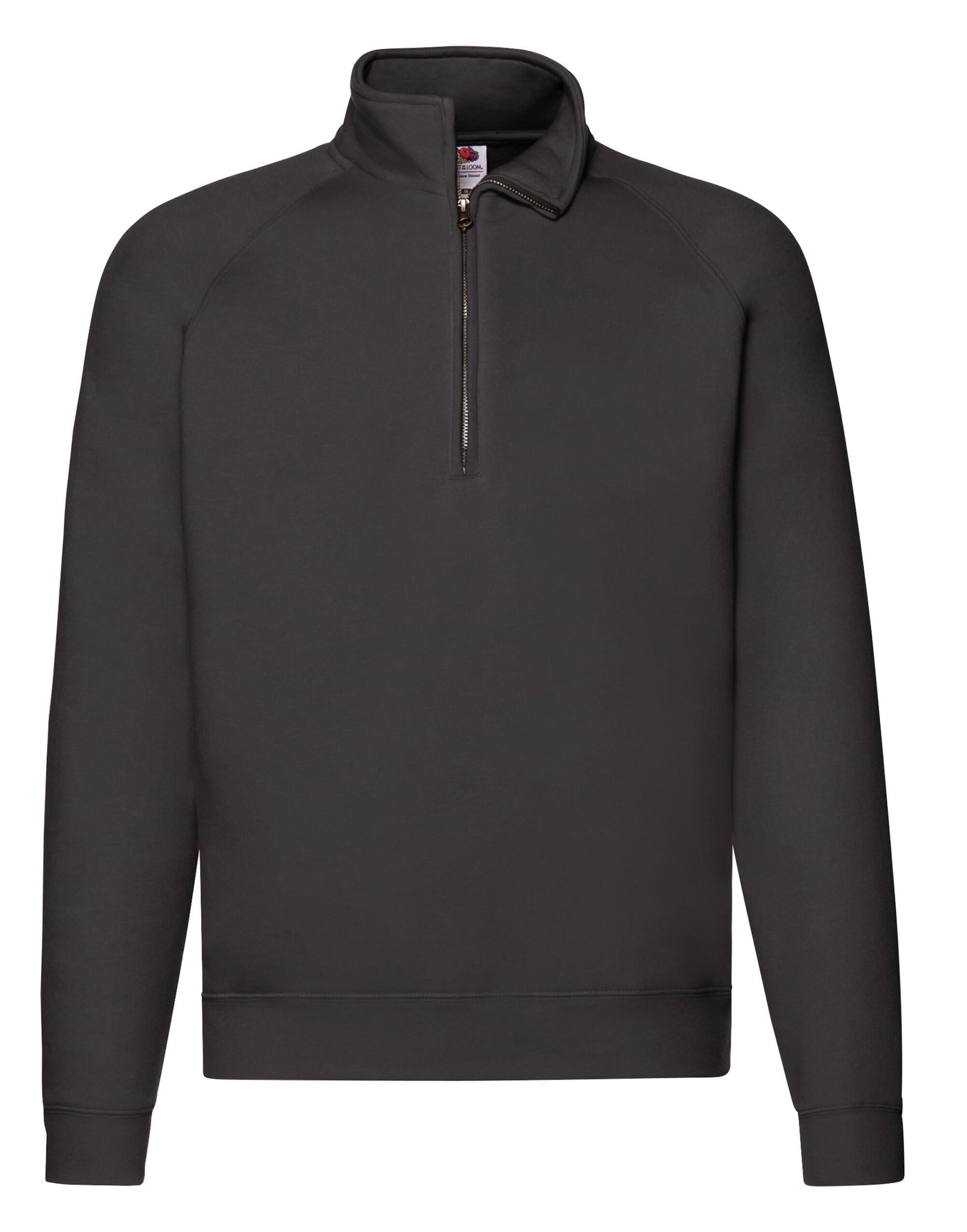 Fruit of the Loom Mens Premium Zip Neck Sweat 62032 - Black - Customisable Sweatshirts
