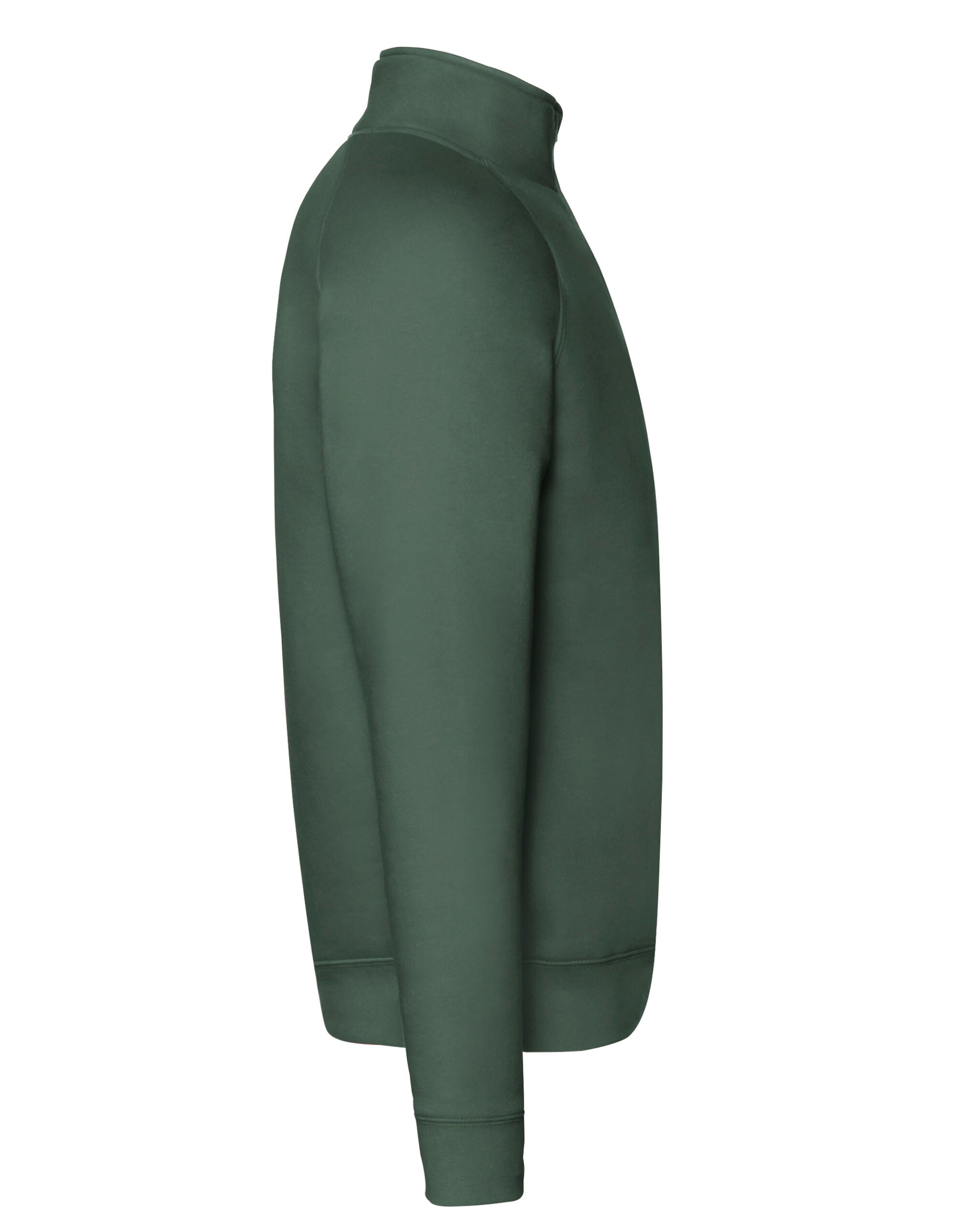 Fruit of the Loom Mens Premium Zip Neck Sweat 62032 - Bottle Green - Customisable Sweatshirts