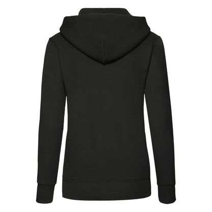 Fruit Of The Loom FOTL Ladies Classic Hooded Sweat 62038 - Black - Customisable Sweatshirts