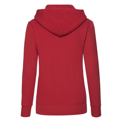 Fruit Of The Loom FOTL Ladies Classic Hooded Sweat 62038 - Red - Customisable Sweatshirts