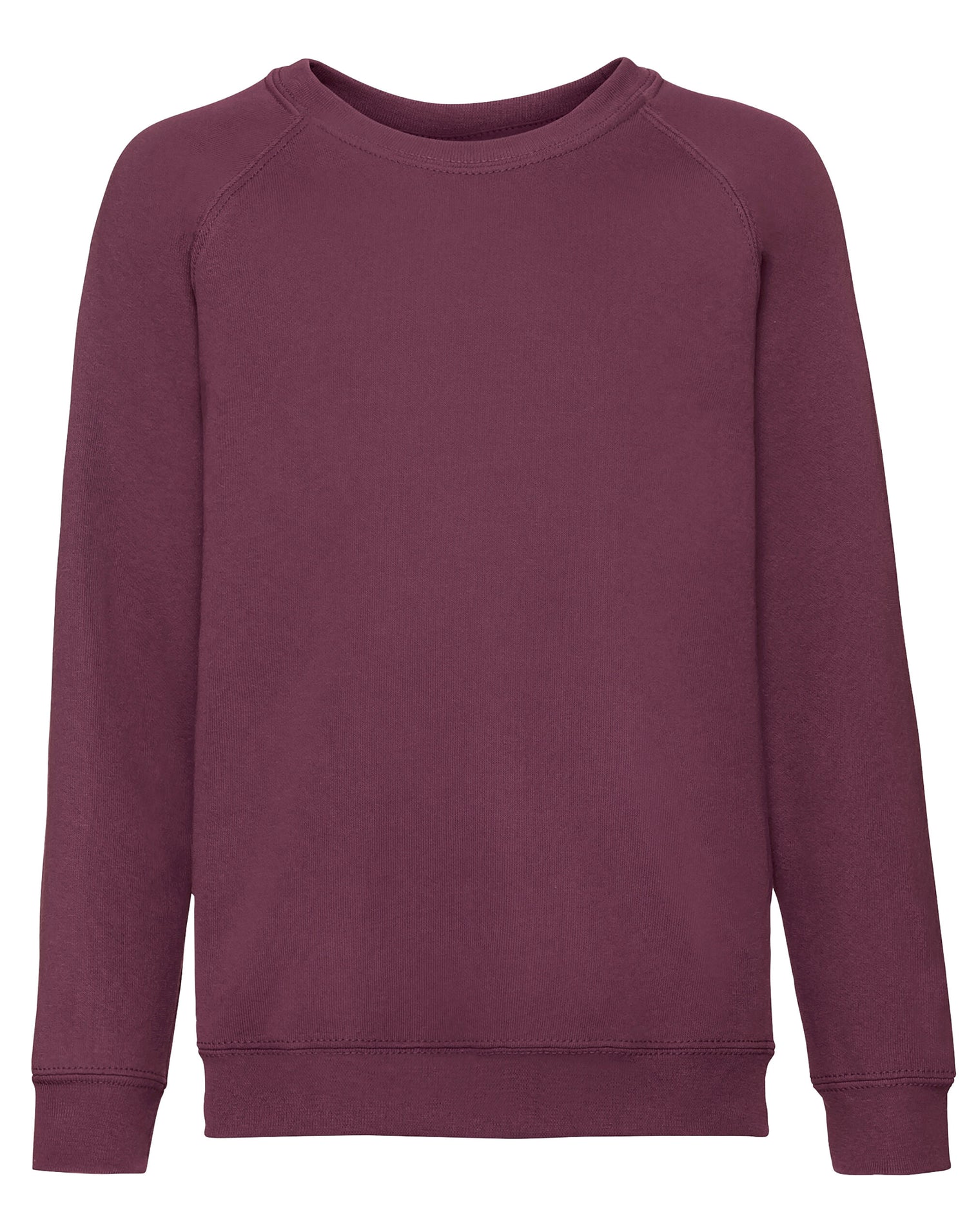 Fruit of the Loom Kids Classic Raglan Sweat 62039 - Burgundy - Customisable Sweatshirts