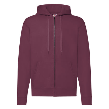 Fruit of the Loom Mens Classic Hooded Sweat Jacket 62062 - Burgundy - Customisable Jackets
