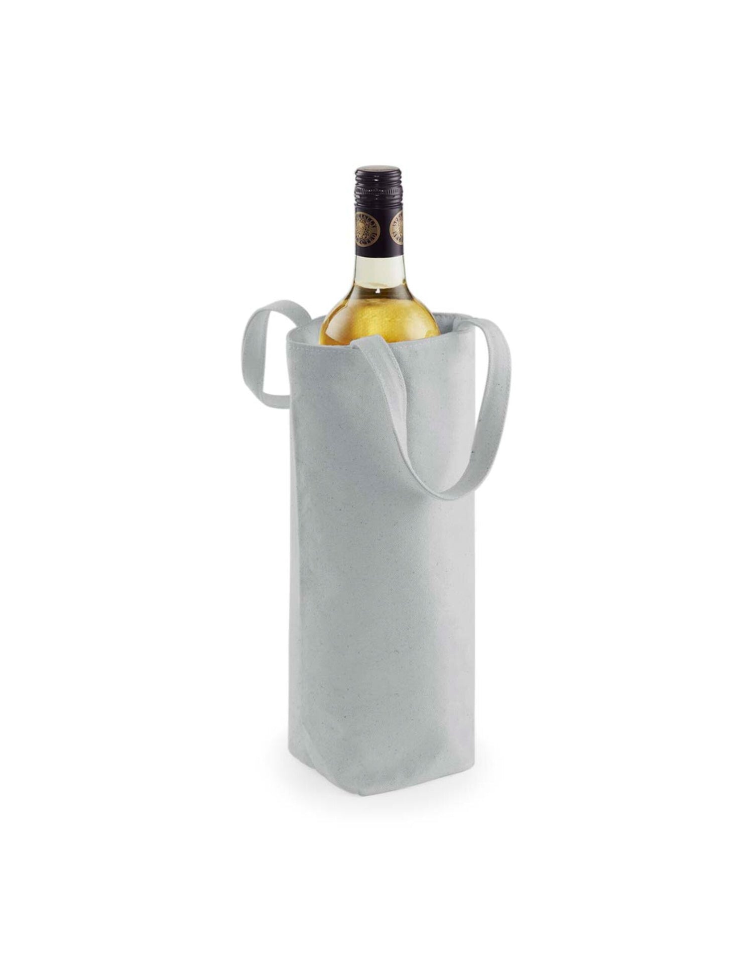 Westford Mill FairtradeCotton Bottle Bag w620 - Light Grey O S - Customisable Bags
