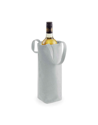 Westford Mill FairtradeCotton Bottle Bag w620 - Light Grey O S - Customisable Bags