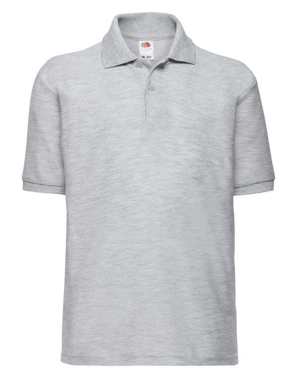 Kids 65/35 Polycotton Polo Shirt – 63417 - Heather Grey - Customisable Polos