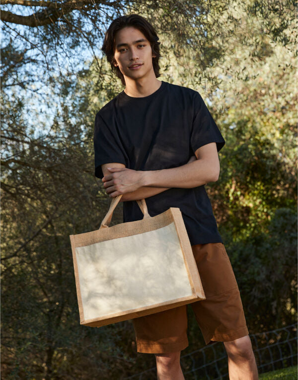 Westford Mill Cotton Pocket Jute Shopper w427 - - Customisable Bags