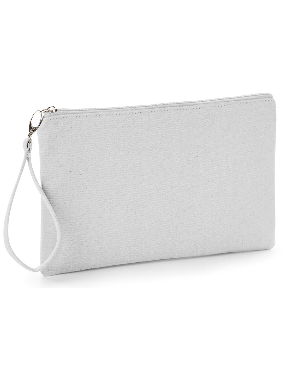 Westford Mill Canvas Wristlet Pouch w520 - Light Grey Light Grey O S - Customisable Bags