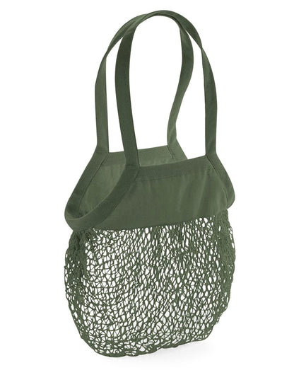 Westford Mill Organic Mesh Grocery Bag w150 - Olive Green O S - Customisable Bags