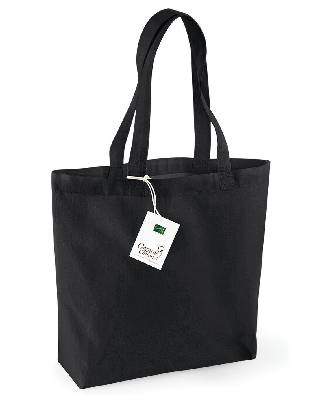 Westford Mill Organic Cotton Shopper w180 - Black O S - Customisable Bags